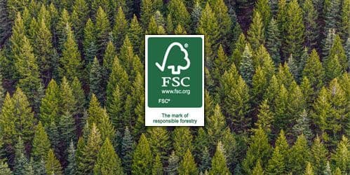fsc logo above a forest