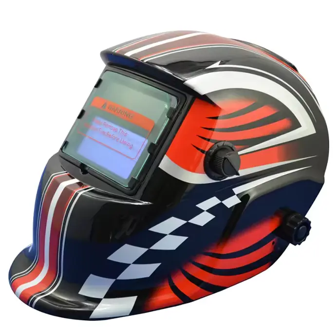 welding helmet in bright colours